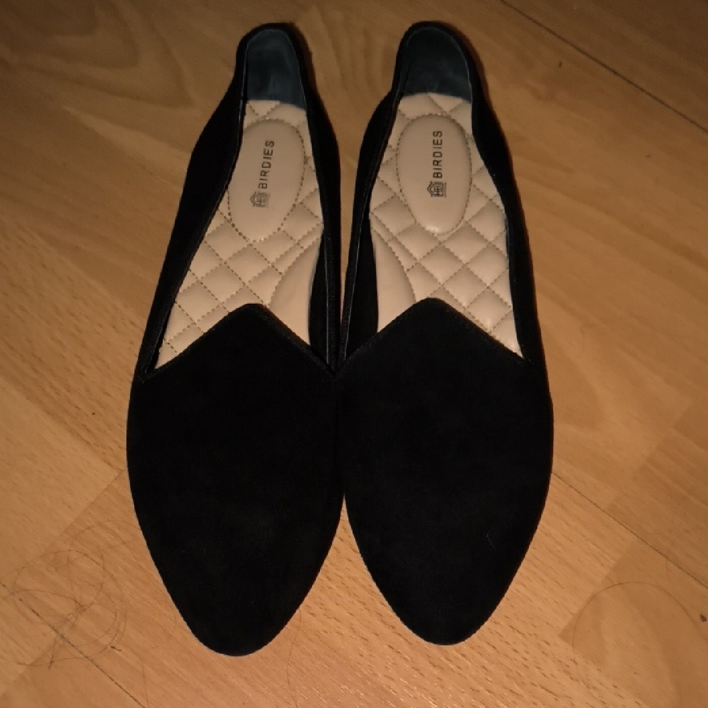 Birdies | Black Suede Women's Loafers